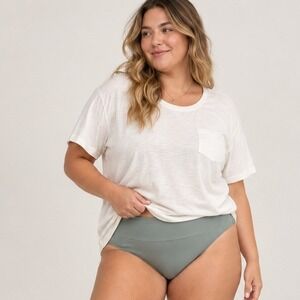 Aerie High Cut Cheeky Bikini Bottom Olive Sz XXL NWT Swimsuit